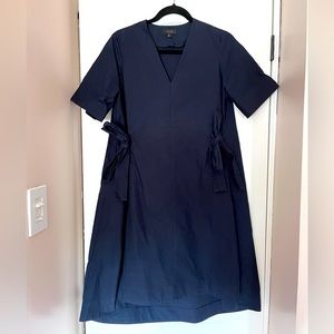 COS 100% Cotton Navy Dress with Tie Detail sz. 4